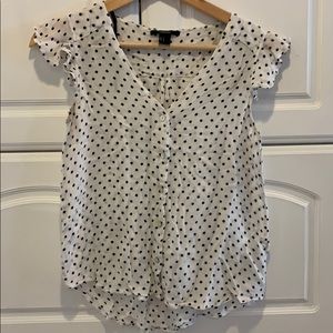 Polka Dot Button Down Blouse